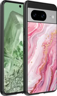 Productafbeelding van Geschikt voor:Google Pixel 8 telefoonhoesje met marmerprint - TPU achterkant hoesje, marmerdesign - Roze - Smartphonica