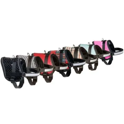 Produktbild von Karlie Teeny-Weeny Minihund-Geschirr - Rot Kariert/36-46cm