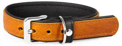 Produktbild von Das Lederband Hundehalsband Vancouver Maroon/Black, Länge: 35 cm