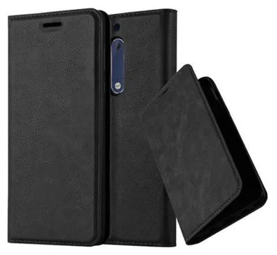 Produktbild von Cadorabo Hülle für Nokia 5 2017 Schutz Hülle in Schwarz Handyhülle Etui Case Cover Magnetverschluss