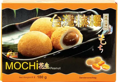 Produktbild von Mochi mit Erdnussbutter 180g | Peanut | Klebreiskuchen mit Erdnuss-Geschmack, asiatische Süßwarenspezialität