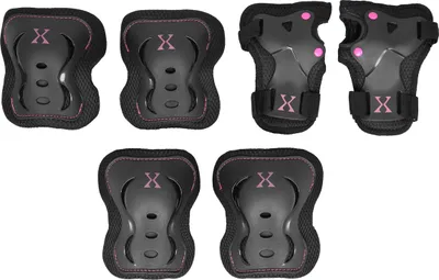 Produktbild von Nils Extreme Schoner Set - 3in1 Set Knieschone Ellbogenschoner Handgelenkpolster für Kinder Erwachsene - Schwarz und Rosa - S - H320