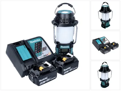 Immagine prodotto di Makita DMR056RG FM/DAB+ IP65 360° 18V radio da cantiere a batteria con lanterna + 2x batterie 6.0Ah + caricabatterie