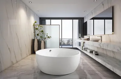 Produktbild von Runder Badewanne Standbadewanne Badezimmer Wanne Freistehende Weiß