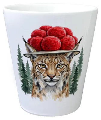 Produktbild von Luchs mit Bollenhut Blumentopf Schwarzwald Motiv