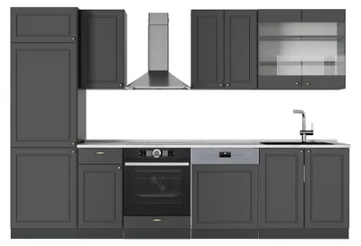 Produktbild von Küchenzeile Vicco Fame-Line Anthrazit-Gold Landhaus 300 cm , AP Marmor, Model 57291