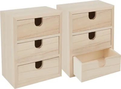 Produktbild von VBS Mini-Schränkchen mit 3 Schüben, 2 Stück