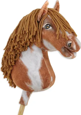 Image de Hobby Horse Premium A3 - cheval tobiano brun tacheté sur bâton