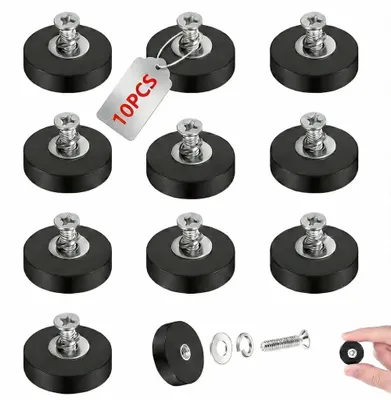 10 Gummimagnete, 22 mm, 5,5 kg Haftkraft, Neodym