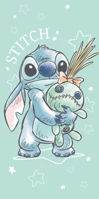 Imagen del producto de Toalla de baño, playa o ducha de Disney, Lilo & Stitch, 70x140 cm, algodón