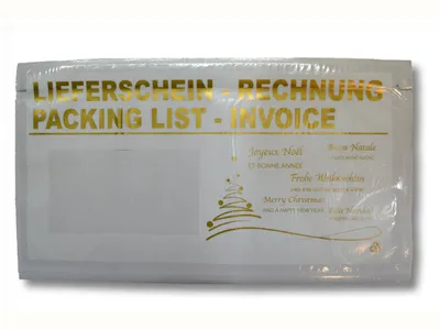 Produktbild von 1000x Dokumententaschen Begleitscheintaschen *Lieferschein/Rechnung* "Weihnachten" DIN Lang