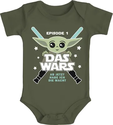 Produktbild von Baby Body mit Spruch lustig Episode 1 Das Wars Jetzt habe ich die Macht Yoda Parodie Jungen & Mädchen MoonWorks® oliv 3-6 Monate