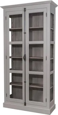 Produktbild von Casa Padrino Landhaus Vitrinen Schrank Küchenschrank 109 x H 210 cm- Esszimmer Schrank Wohnzimmer Antik Landhaus Stil