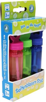 Produktbild von MioMio Mini Seifenblasen-Stab 3 Stück, 30 ml