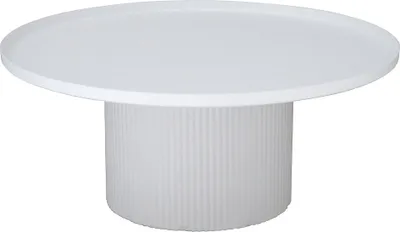 Produktbild von Dekoplateau LIVING weiß Metall Dekoteller mit Fuß D25,5cm Kerzenteller Scandi