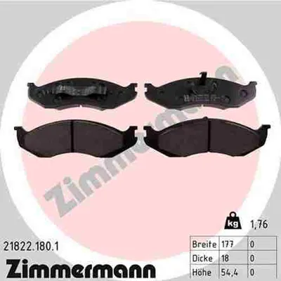 Produktbild von ZIMMERMANN Bremsbeläge Bremsklötze 21822.180.1