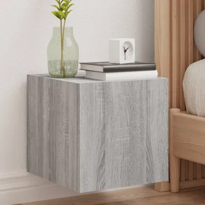 Image de Maison Exclusive - Meuble TV avec éclairage LED Gris Sonoma 30,5x35x30 cm