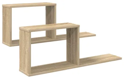 Immagine prodotto di vidaXL Mensole sospese, 2 pezzi, effetto legno Sonoma, 80 x 15 x 30 cm, materiale composito di legno