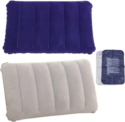 Produktbild von Aufblasbares Kissen 2 Stück, 47 x 30 cm, Velours, für Outdoor, Camping