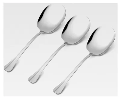 Produktbild von 3 Stück Großer Servierlöffel, 25 cm, Edelstahl, Vorlegelöffel, Lange Löffel, Servierbesteck