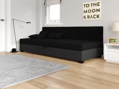 Produktbild von Einzelbett mit Polsterung 90x195 LOCIKA BIZ 2 - schwarz/grau