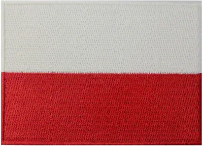 Produktbild von Aufbügelbares Patch Polnische Flagge, bestickt, 8,8x6,2 cm, für Kleidung