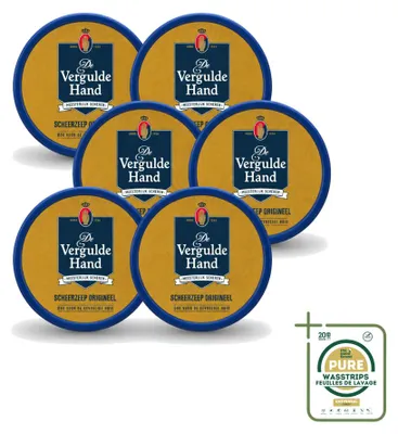 Obrázok produktu pre 6 kusov originálneho mydla De Vergulde Hand – tablety – 75 g – balenie