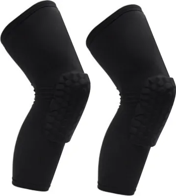 Produktbild von 2 Stück Kniebandage Unisex Verlängerte Anti-Kollisions-Kompressions-Kniebandage für Basketball Schwarz M  Für eine Körpergröße von 160–175 cm