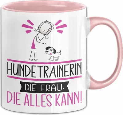Produktbild von Hundetrainerin Geschenk Tasse Becher Die Frau Die Allen Kann Geschenkidee für eine Hundetrainerin Lustig (Rosa)