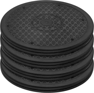 Productafbeelding van Draaibaar platform - 4 stuks - 25 cm - 360 graden draaiplatform - Zwart - Draaibare universele draaiplateau