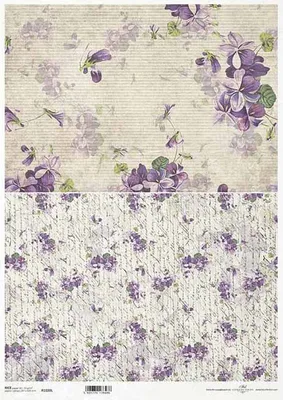 Image de ITD Papier de riz découpage papier de bricolage A3 fleurs, violettes 1020L