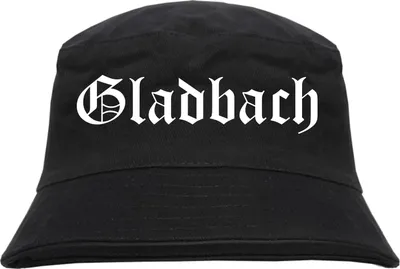 Produktbild von Gladbach Fischerhut - Altdeutsch - bedruckt - Bucket Hat Anglerhut Hut S/M Schwarz