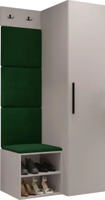 Produktbild von MIRJAN24 Garderoben-Set Medi III, Schuhschrank, Kleiderhakenbrett, 4x Paneel 42x42, 2 Kleiderhaken (Farbe: Cashmere, Manila 35)