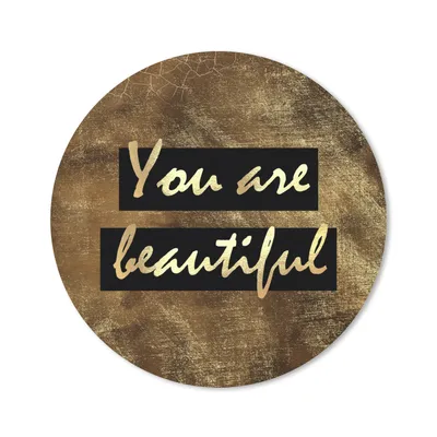 Produktbild von MuchoWow® Mauspad Mousepad Zitat - Schönheit - Braun - Gold 30x30 cm - Mousepads - Maus Mat - Pad - Mausunterlage - Tischunterlage - Schreibtischmatten