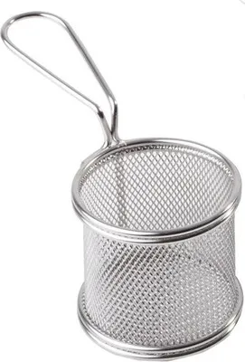 Produktbild von APS 40600 Servier-Frittierkorb SNACKHOLDER, Edelstahl, Ø 8 cm, Höhe 7,5 cm