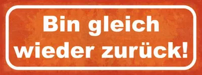 Produktbild von vianmo Holzschild 10x27 cm bin gleich wieder zurück Dekoration