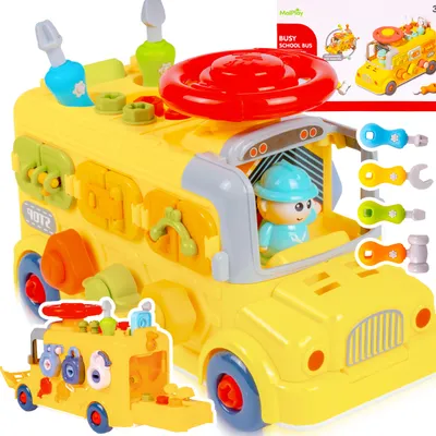Zdjęcie produktu dla Malplay Sorter sensoryczny autobus umiejętności motoryczne zabawka kostka Montessori prezent od 3 lat