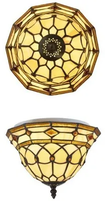 Zdjęcie produktu dla Casa Padrino Tiffany lampa sufitowa 25cm - lampa sufitowa z mozaiki szklanej