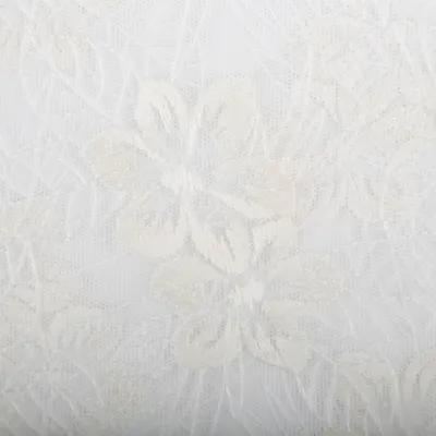 Produktbild von Tüllstoff Meterware mit Blumenstickerei wollweiß 140cm