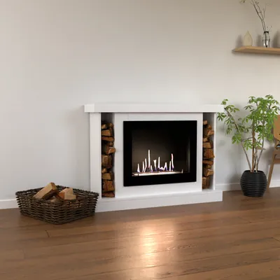 Produktbild von GLOW FIRE Ethanol Kamin 'Hamar' | Ethanolofen in weiss mit 3 Std. Brenndauer und 2 KW Heizleistung | BxHxT: 120,4x88,9x38 cm