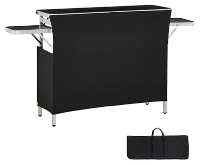 Zdjęcie produktu dla SucceBuy, składana recepcja/lada ekspozycyjna, wymiary 1100x390x880 mm, wyposażona w torbę transportową i półkę, idealna jako recepcja na wydarzenia, imprezy, targi oraz jako mobilna stacja barowa