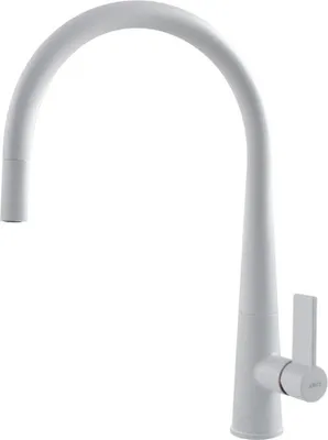 Produktbild von Küchenarmatur Athena Plus Edelstahl Weiß 36,8 cm hoch 360° schwenkbar