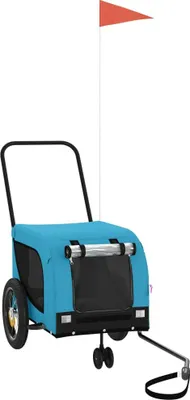 Obrázek produktu pro vidaXL Přívěs na jízdní kolo Dogs Modrá a černá Oxford Fabric & Iron