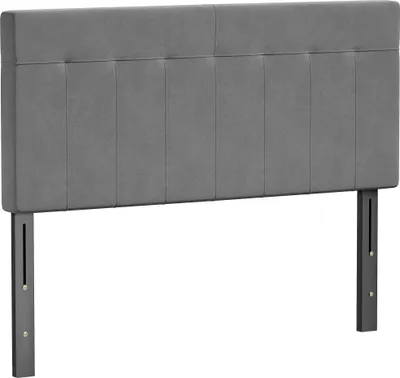 Produktbild von Verstellbares Samt-Kopfteil mit Metallbeinen, 140 cm, Grau