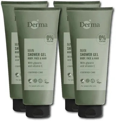 Produktbild von Derma Man - Duschgel - Körper, Gesicht & Haar - 350 ml - Hypoallergen - Für alle Hauttypen