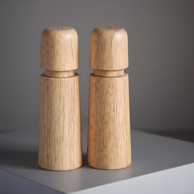 Zout- und Pfeffermühlen-Set 16,5 cm Gummibaumholz Keramik
