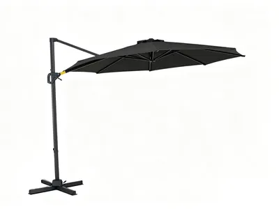Produktbild von COSTWAY Sonnenschirm Alu 300x300cm, Ampelschirm mit Kurbel, 360° drehbar Neigungswinkel stufenlos verstellbar Gartenschirm groß, Marktschirm Anthrazit