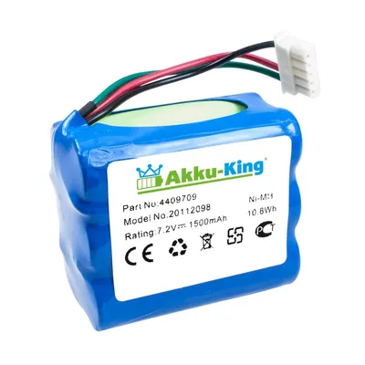 Produktbild von Akku kompatibel mit IROBOT Braava 380T, Braava 380, MINT Plus 5200, 5200C - ersetzt 4409709, GPRHC202N026 - Ni-MH 1500mAh 7.2V