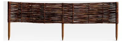 Produktbild von Weiden-Beeteinfassung 100x20 cm – Natürlicher Weidenzaun, Steckzaun für Garten und Rasenkante, Handgefertigt, Witterungsbeständig