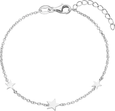 Produktbild von Armband Armkette mit 3 Anhängern Sterne aus 925 Sterling Silber 16-19cm